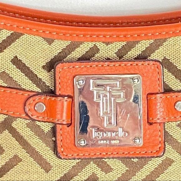 TIGNANELLO‎ Crossbody Bag Tapestry Orange Leather - Picture 8 of 8